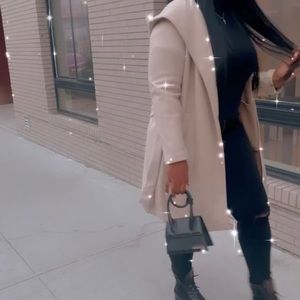 Zara oatmeal color wool wrap coat with belt size XXL worn good condition